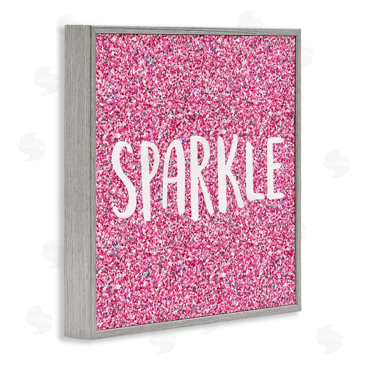 Kim Allen Glam Pink Sparkle Pattern Phrase Gray Framed Glicee Wall Art Print