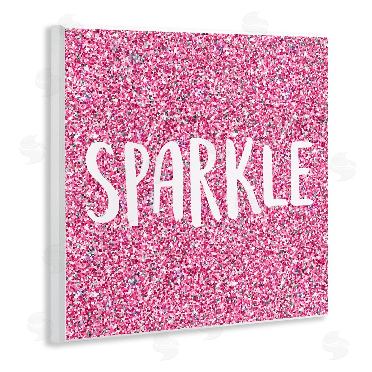 Kim Allen Glam Pink Sparkle Pattern Phrase Wooden Wall Plaque Art Print