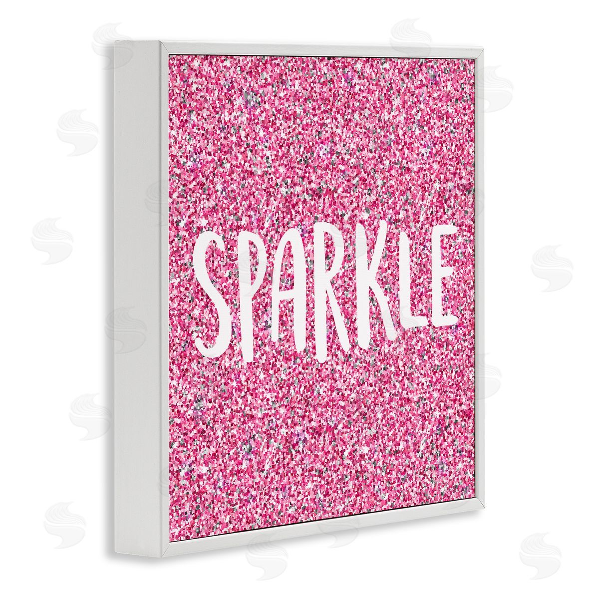 Kim Allen Glam Pink Sparkle Pattern Phrase White Framed Glicee Wall Art Print