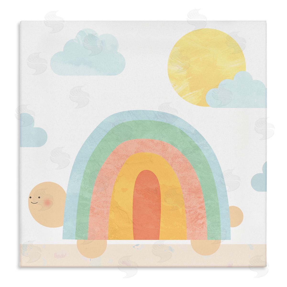 Stupell Studio Rainbow Shape Turtle Shell Scene Stretched Canvas Wall Art Print
