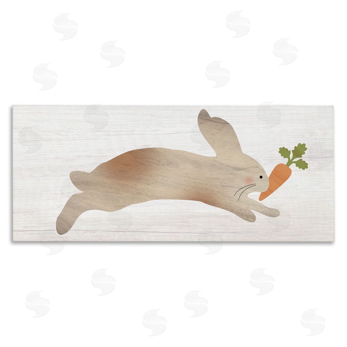 Stupell Studio Rabbit & Carrot Grain Pattern Stretched Canvas Wall Art Print