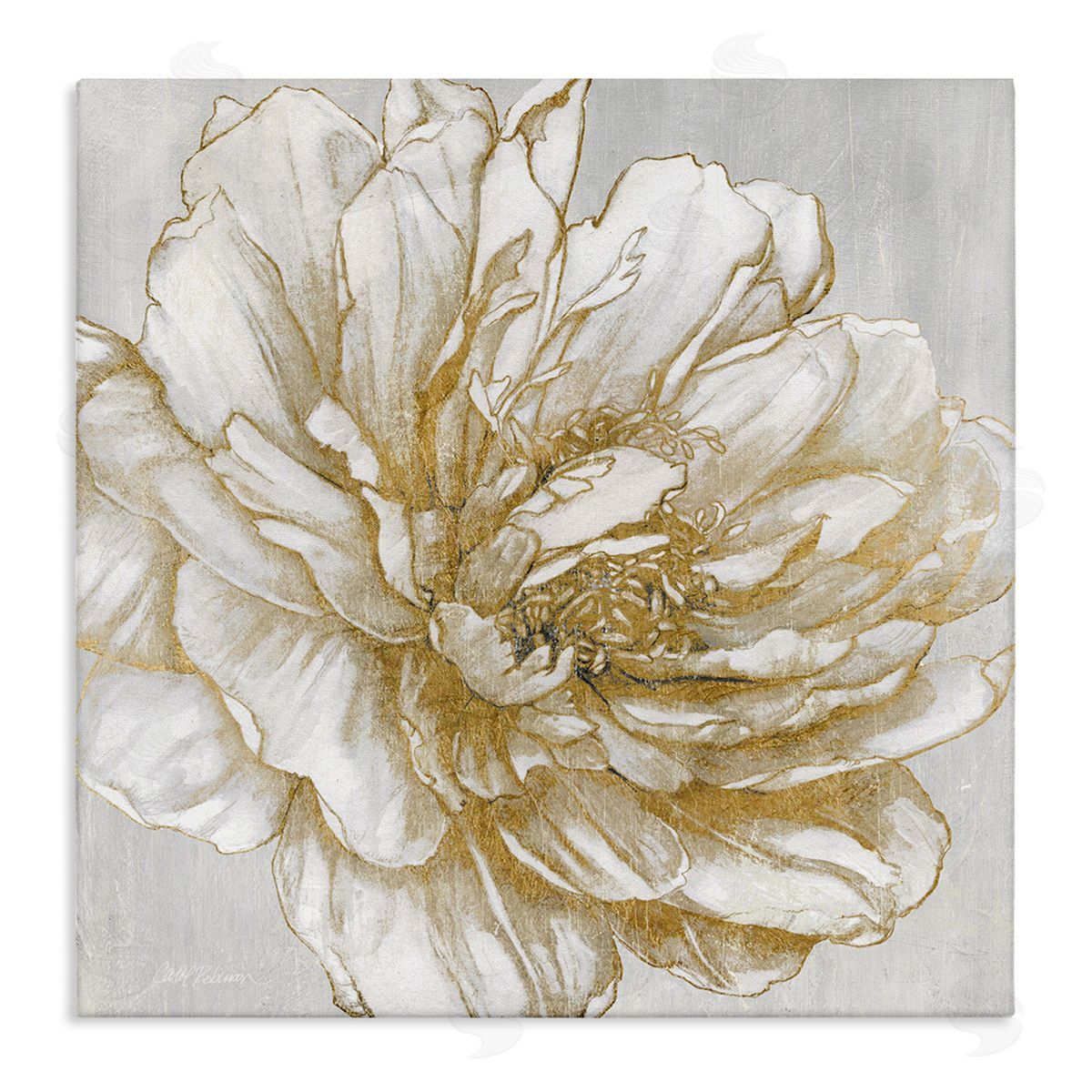 Carol Robinson Modern Glam White Flower Petals Stretched Canvas Wall Art Print