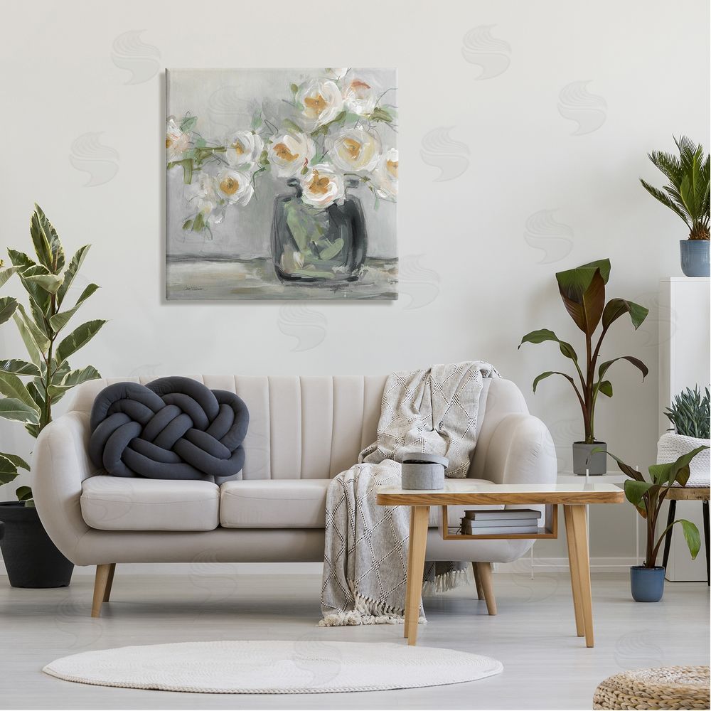 Carol Robinson Abstract Blooms Ikebana Bouquet Canvas Wall Art in Room