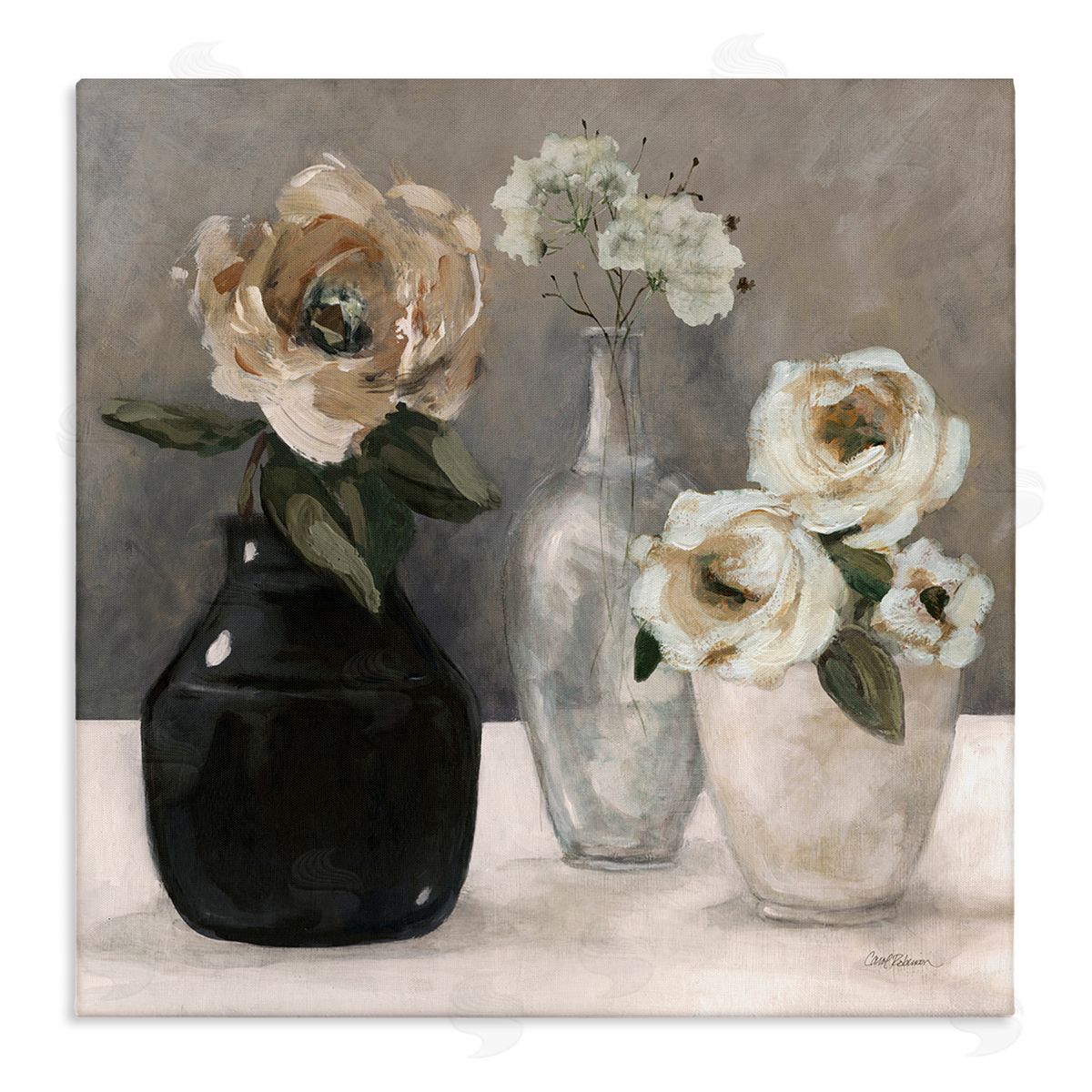 Carol Robinson Mixed Rose Bouquets Still Life Stretched Canvas Wall Art Print
