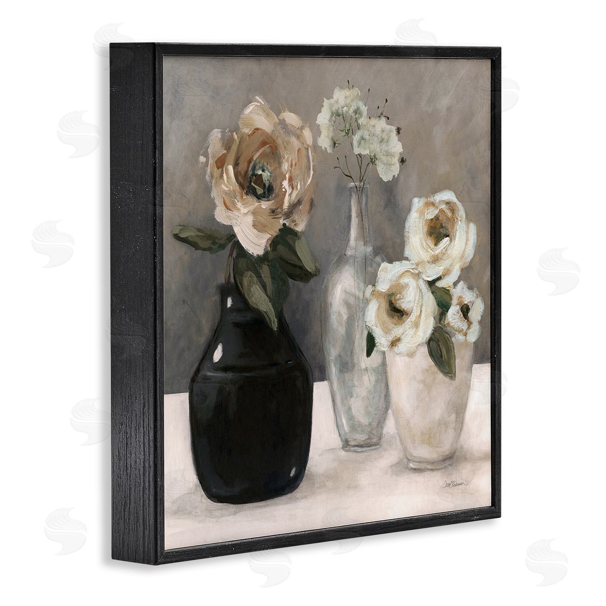 Carol Robinson Mixed Rose Bouquets Still Life Black Framed Glicee Wall Art Print