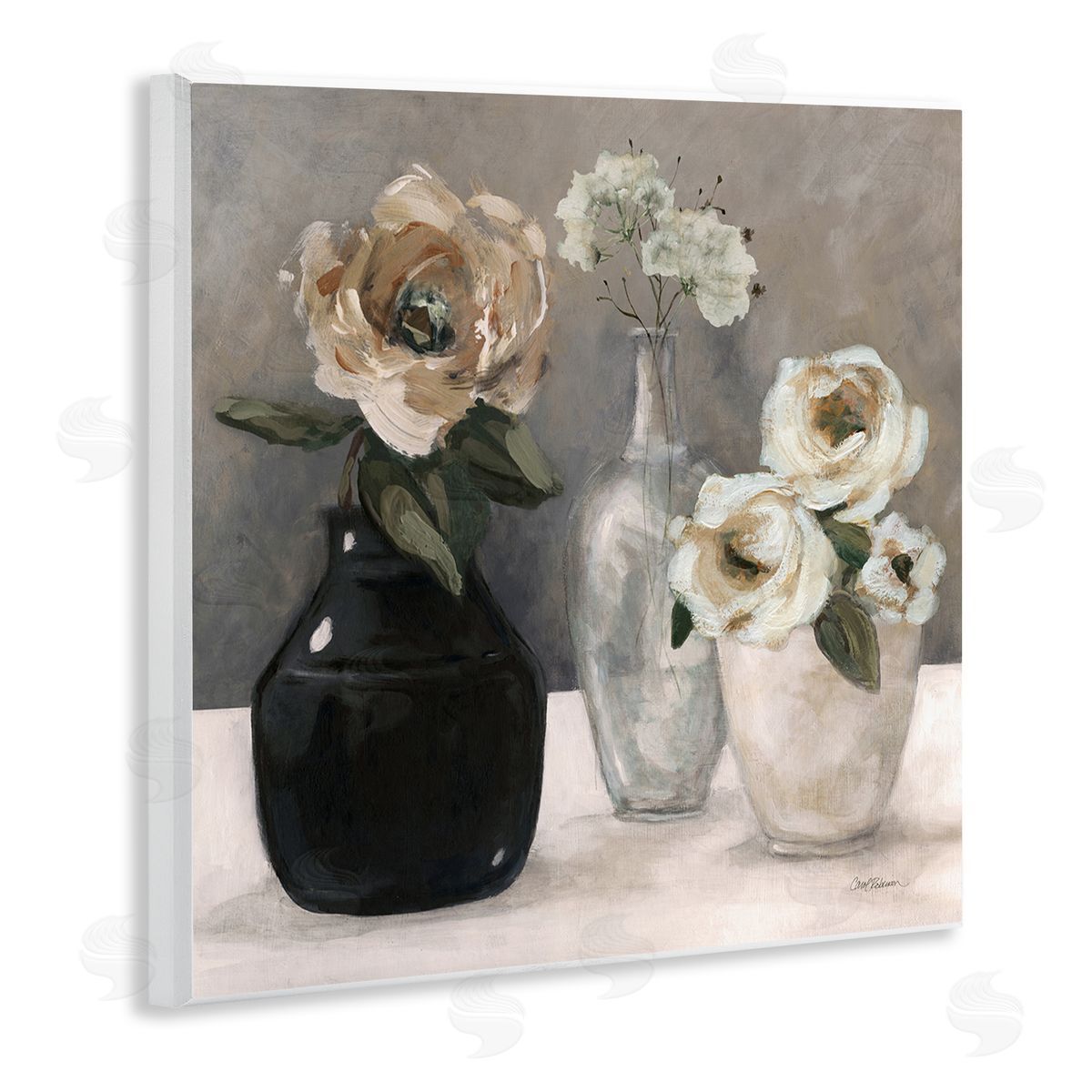 Carol Robinson Mixed Rose Bouquets Still Life Wooden Wall Plaque Art Print