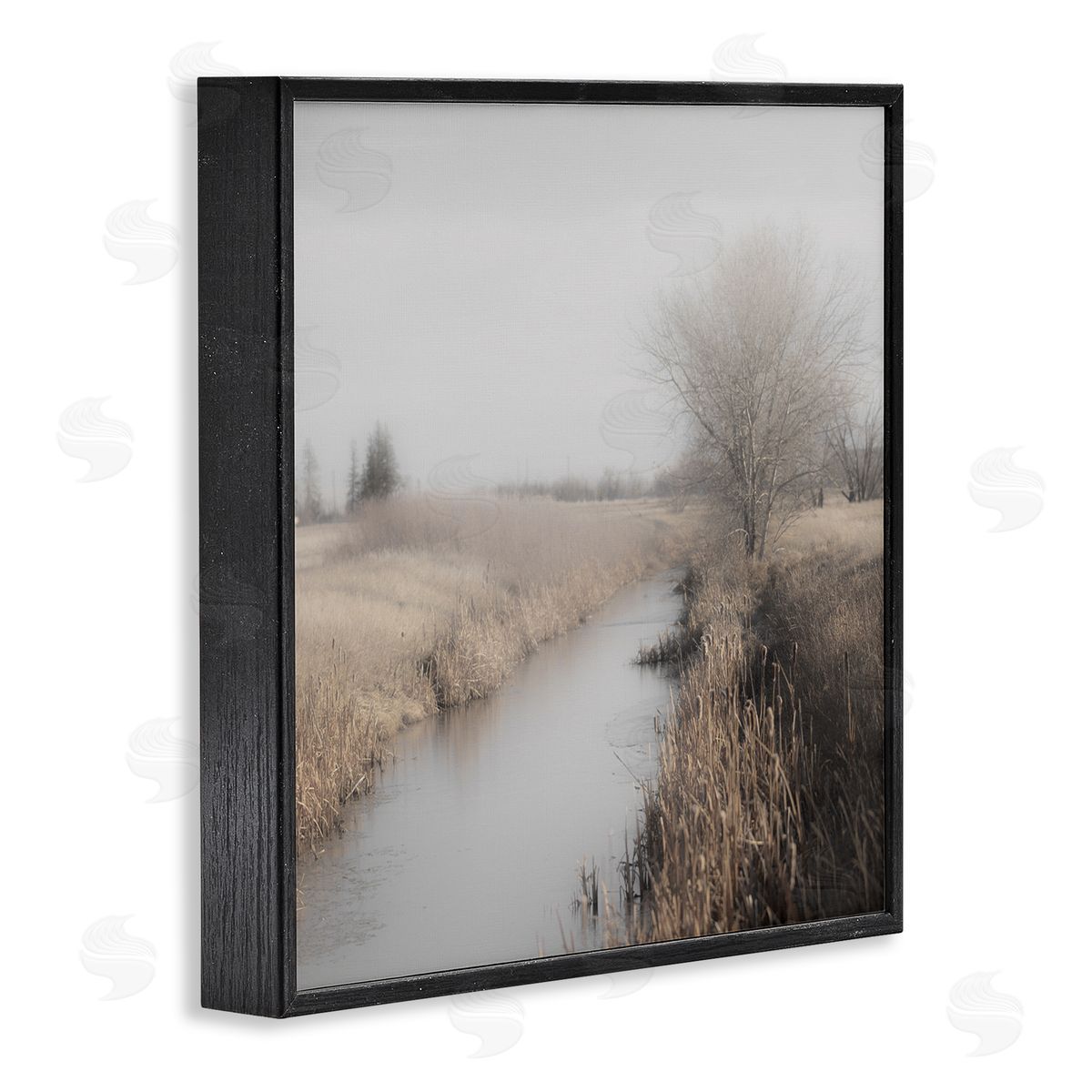Carol Robinson Quiet Stream Rural Grassland Black Framed Glicee Wall Art Print