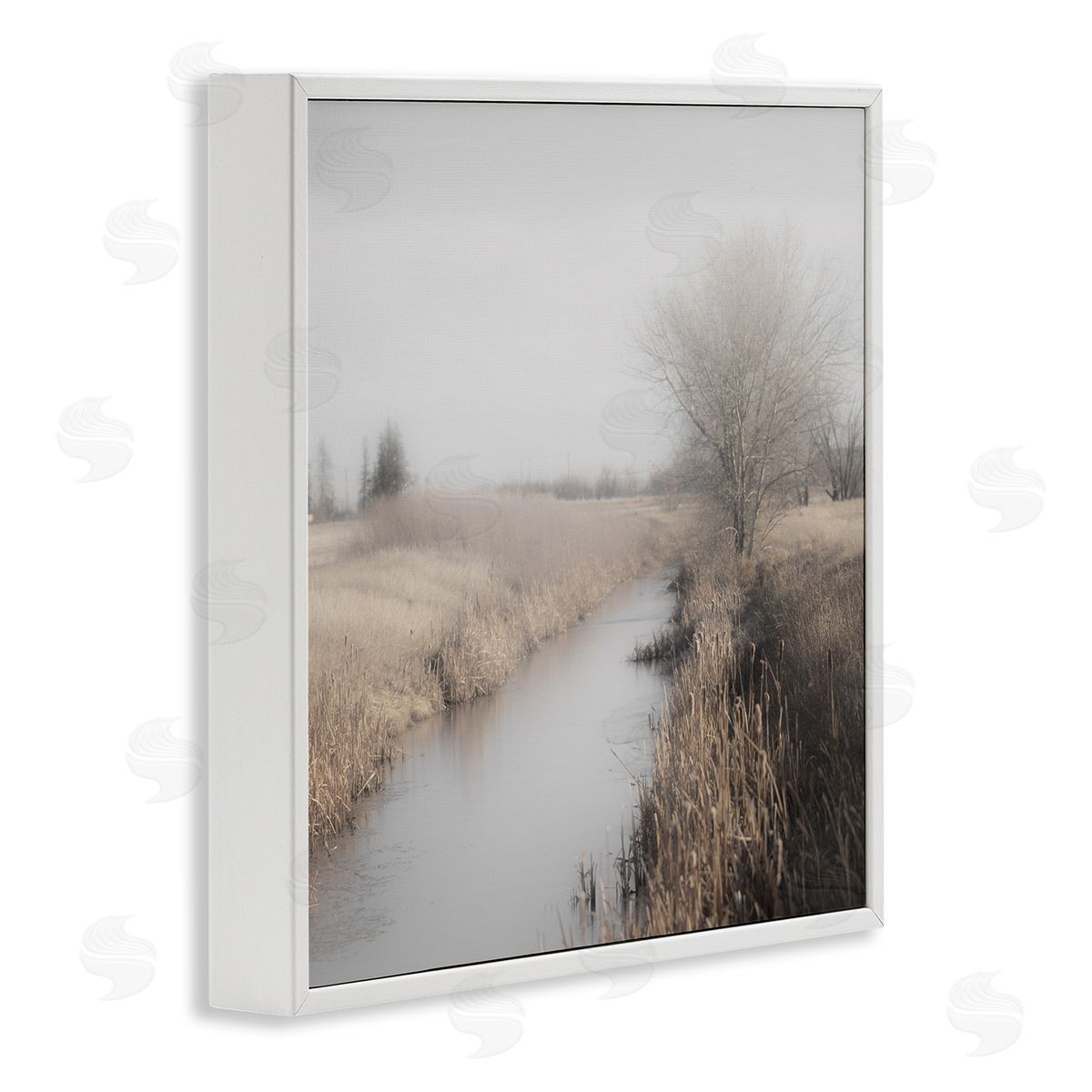 Carol Robinson Quiet Stream Rural Grassland White Framed Glicee Wall Art Print
