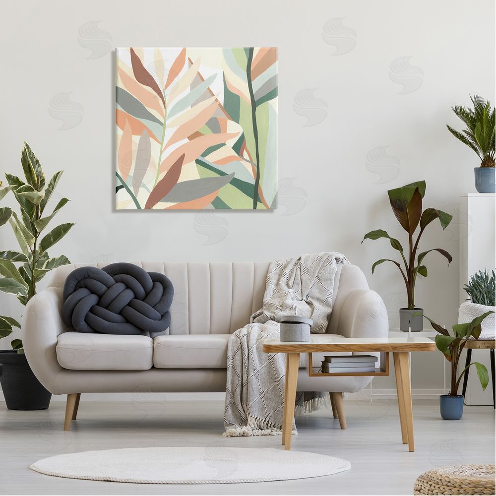 June Erica Vess Contemporary Tropical Palm Leaves Canvas Wall Art in Room
