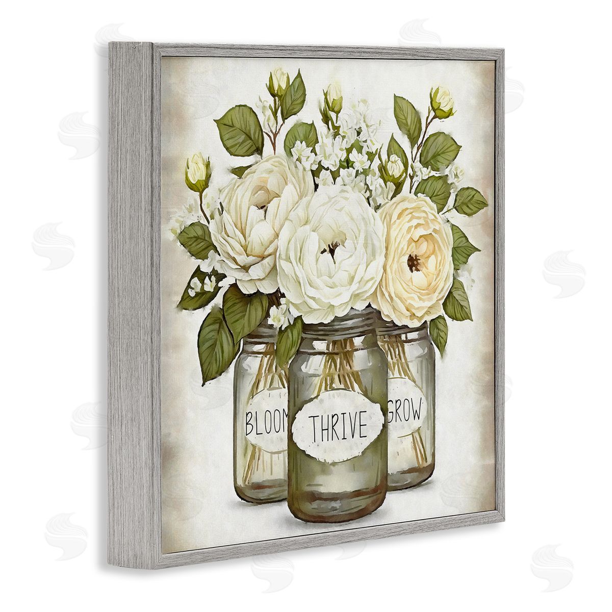 Ziwei Li Bloom Thrive Grow Country Flowers Gray Framed Glicee Wall Art Print