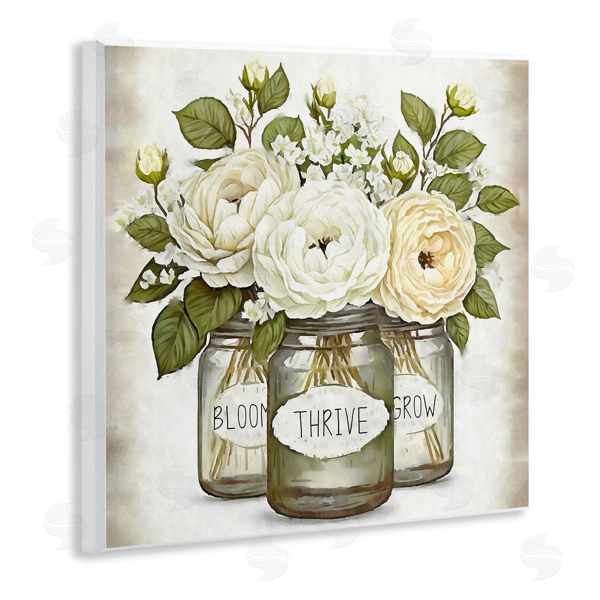 Ziwei Li Bloom Thrive Grow Country Flowers Wooden Wall Plaque Art Print