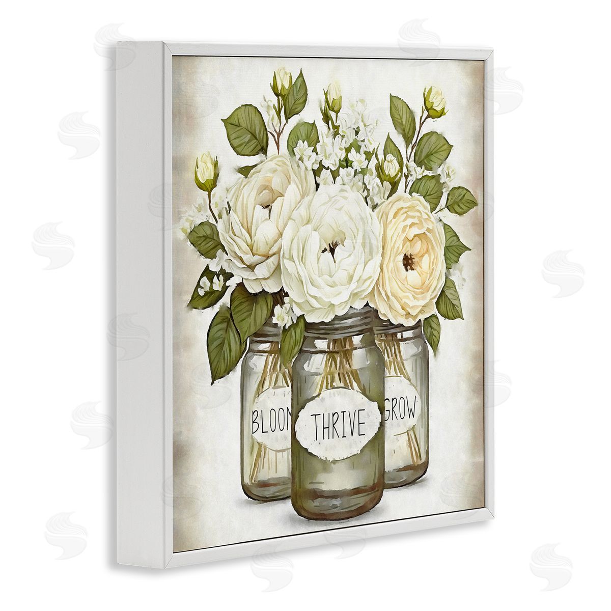 Ziwei Li Bloom Thrive Grow Country Flowers White Framed Glicee Wall Art Print