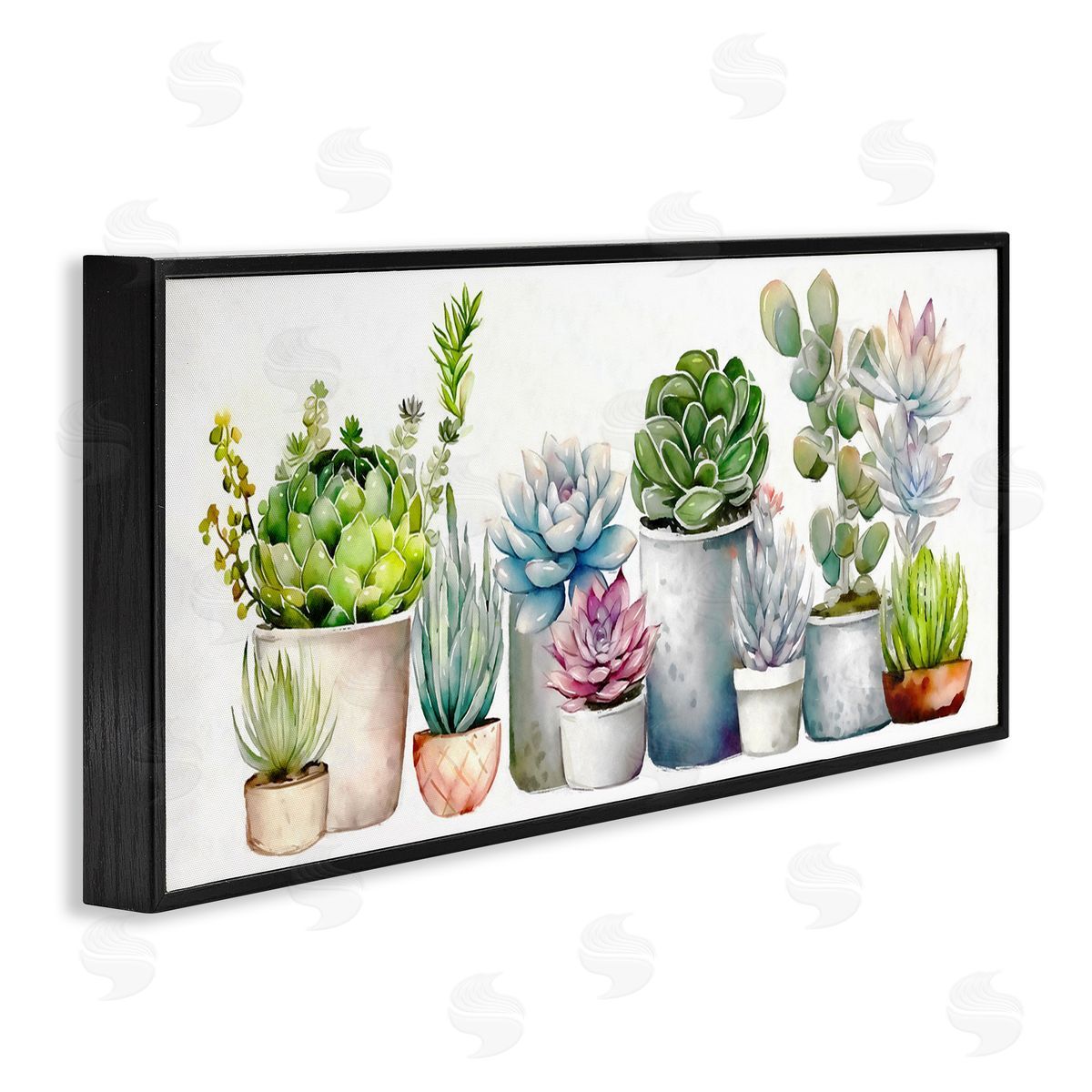 Ziwei Li Varied Succulent Garden Soft Hues Black Framed Glicee Wall Art Print