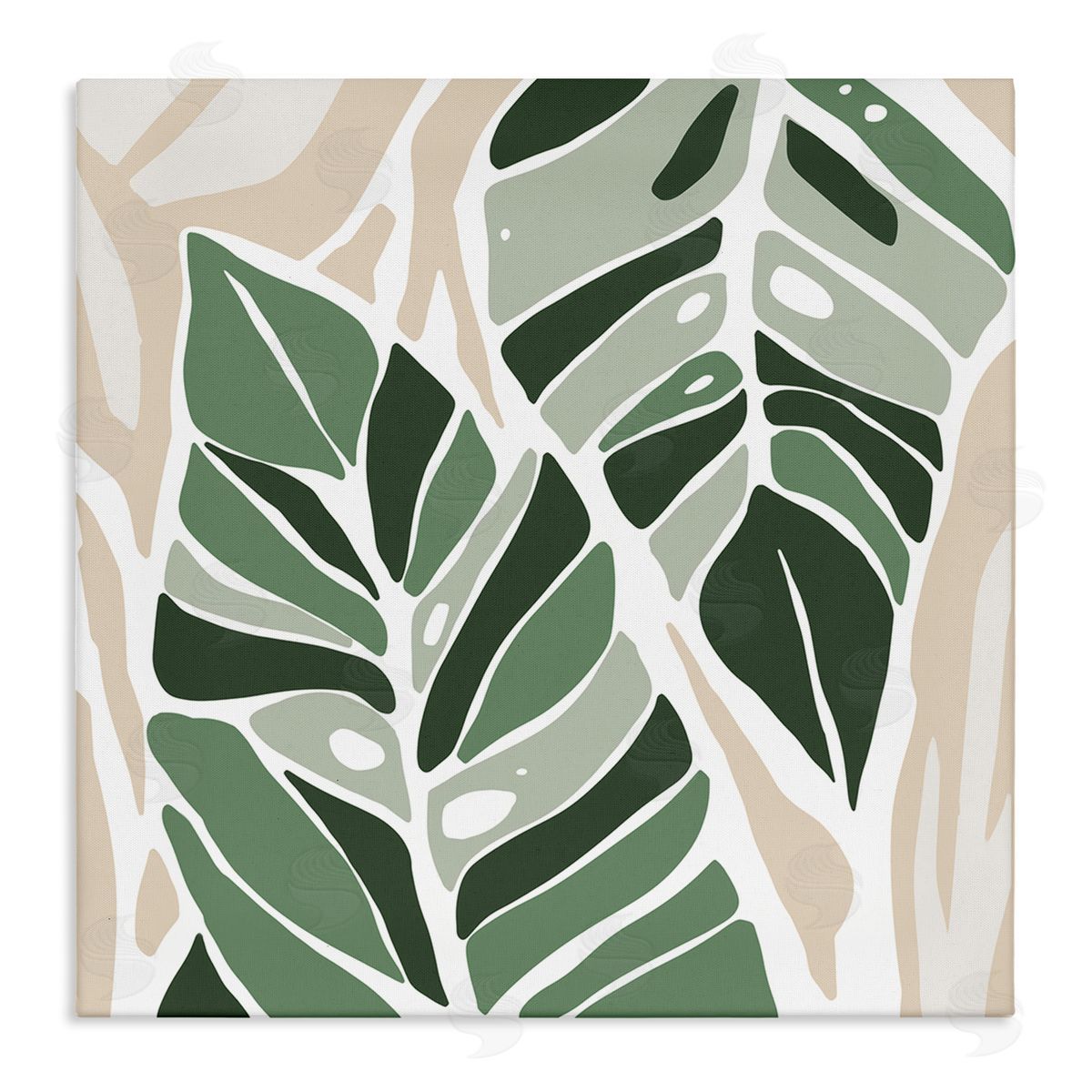 Ziwei Li Contemporary Summer Palm Leaves Stretched Canvas Wall Art Print