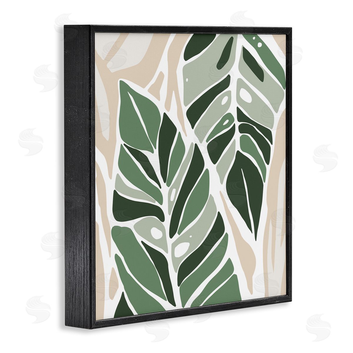 Ziwei Li Contemporary Summer Palm Leaves Black Framed Glicee Wall Art Print
