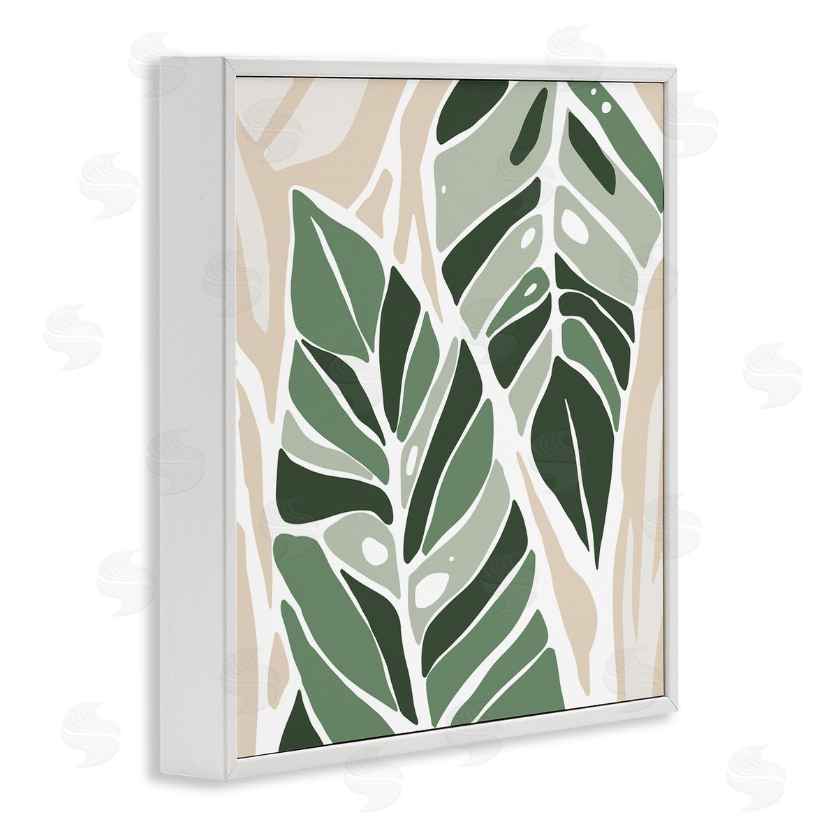 Ziwei Li Contemporary Summer Palm Leaves White Framed Glicee Wall Art Print