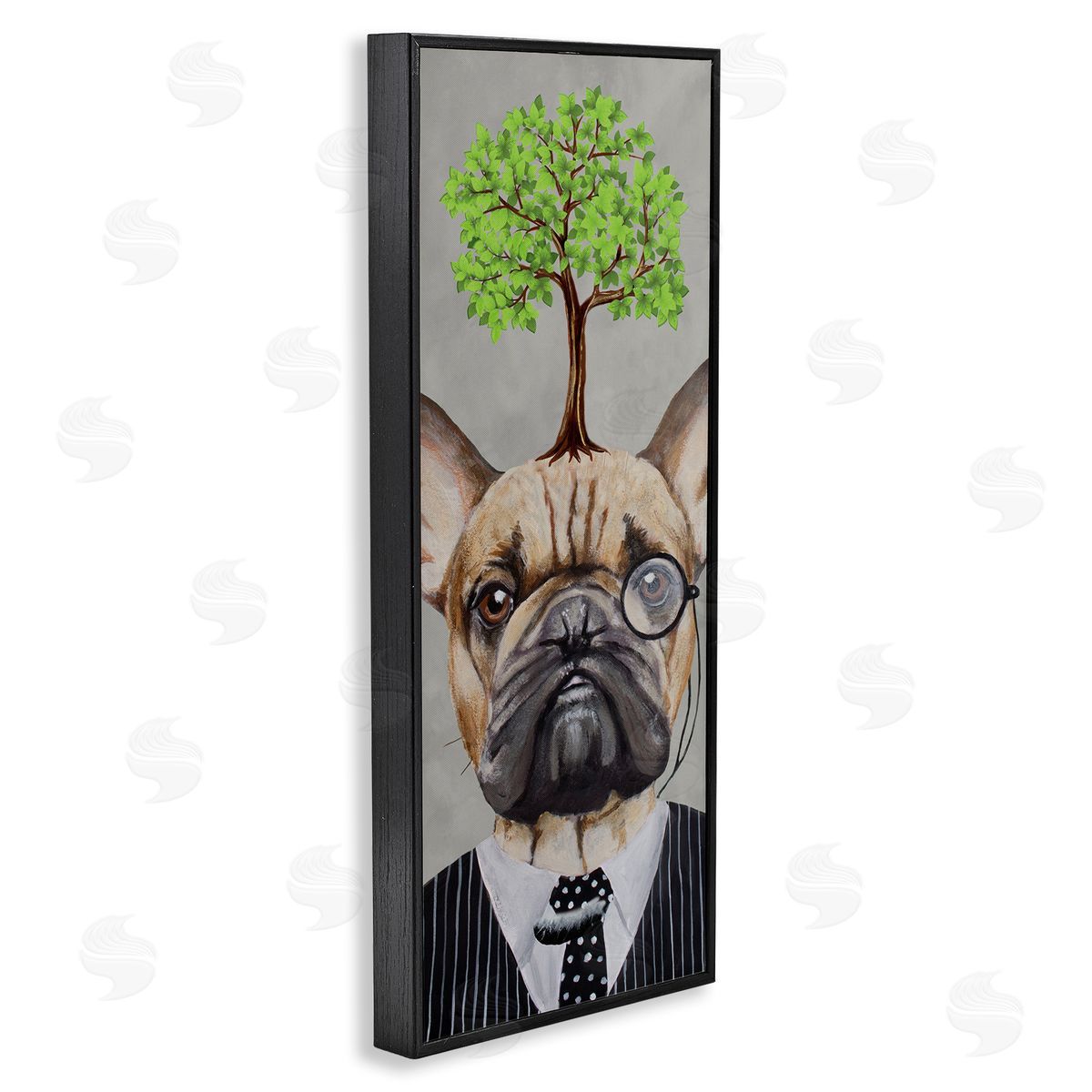 Coco de Paris Dog Wearing Suit Botanical Tree Black Framed Glicee Wall Art Print