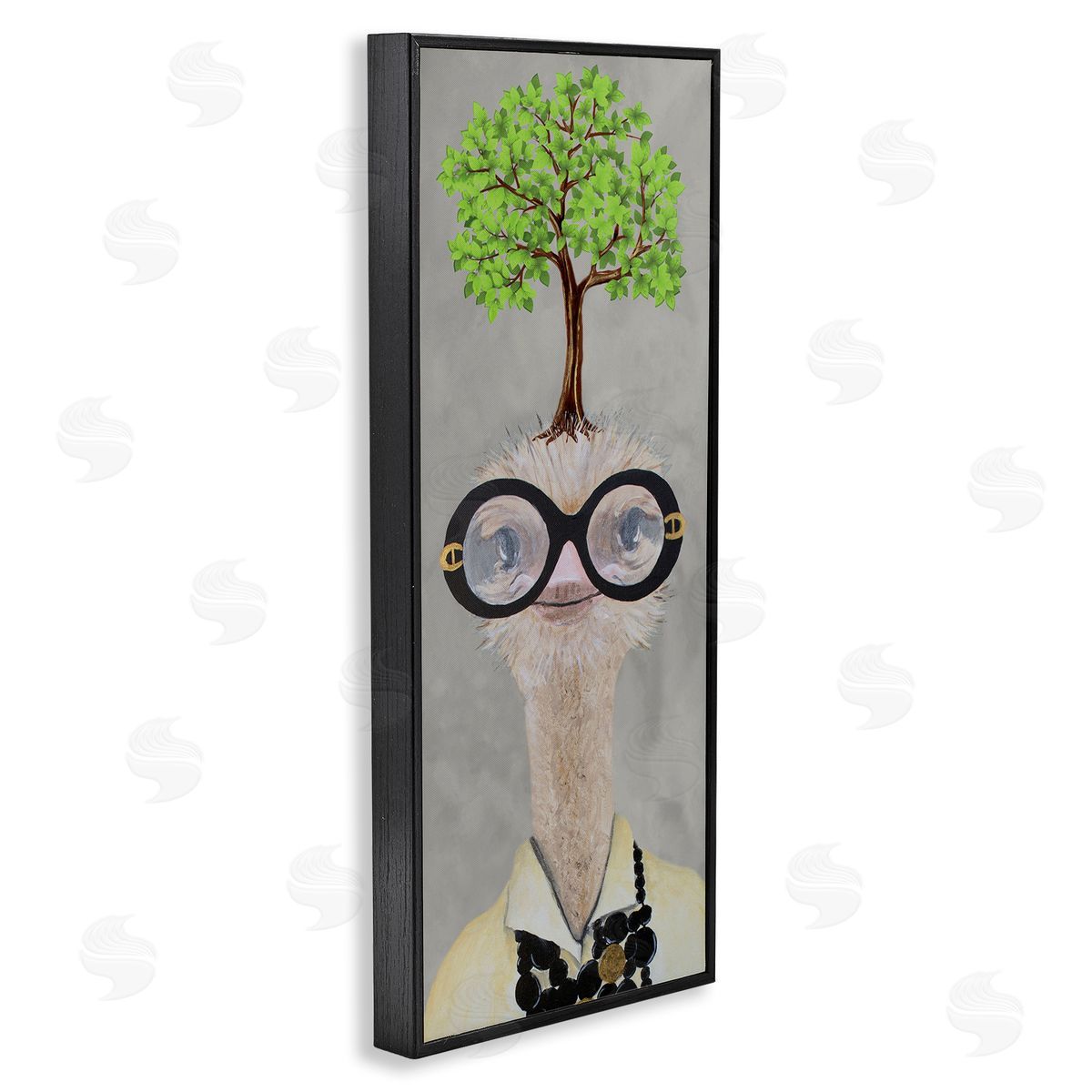 Coco de Paris Vintage Ostrich Fashion Tree Black Framed Glicee Wall Art Print