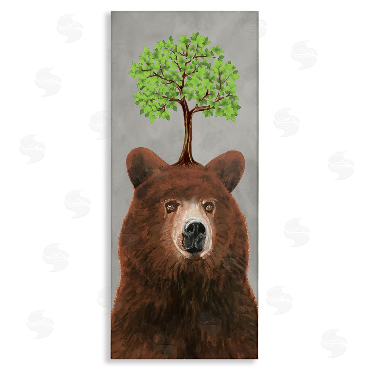 Coco de Paris Modern Bear Tree Growing Stretched Canvas Wall Art Print