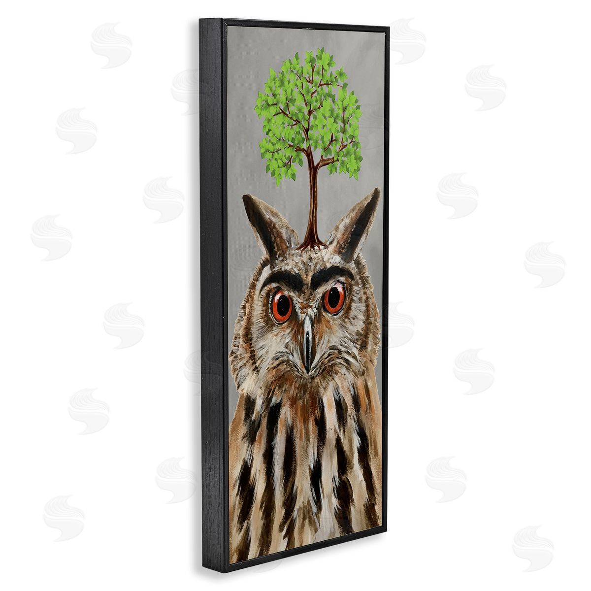 Coco de Paris Owl Tree Growing Wildlife Black Framed Glicee Wall Art Print