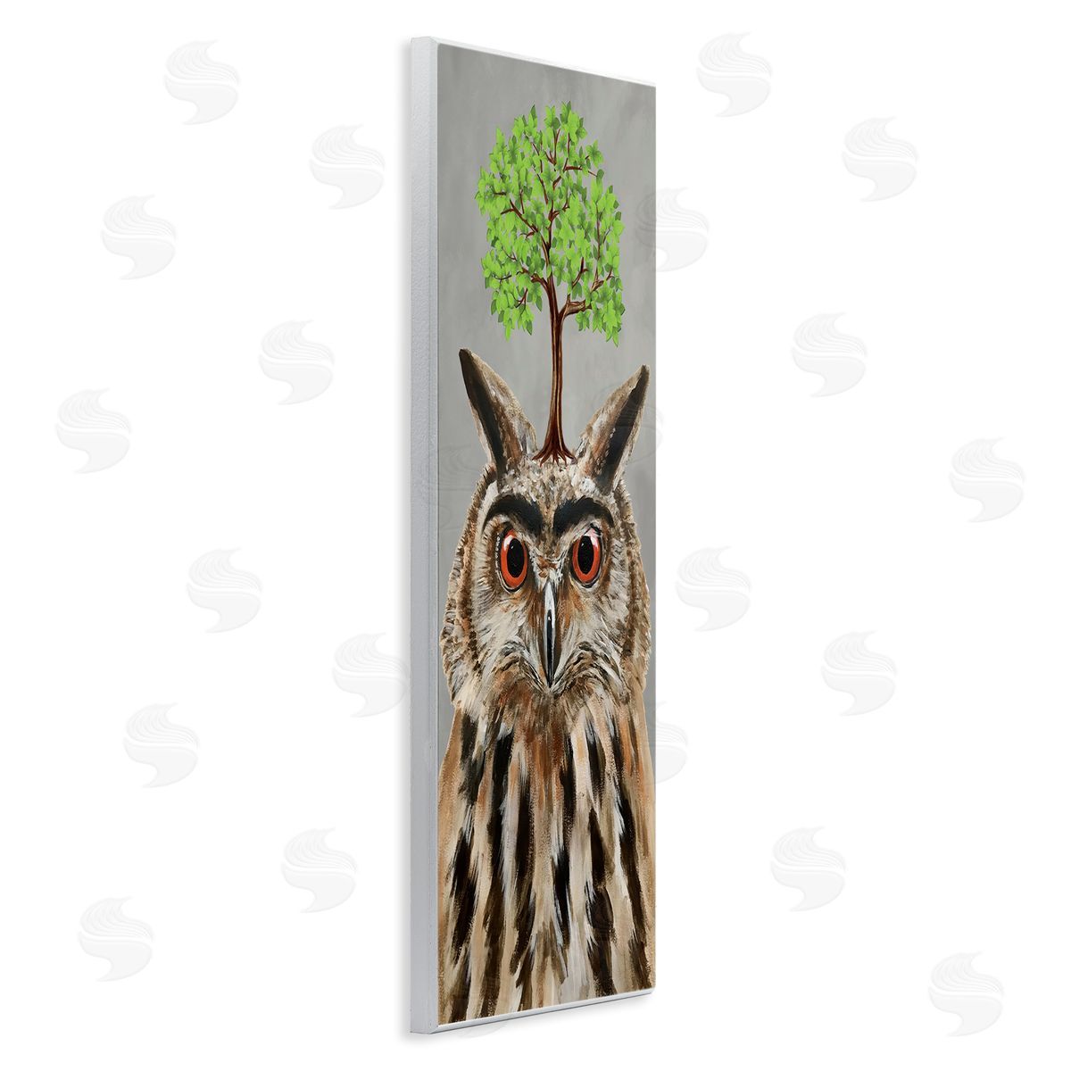 Coco de Paris Owl Tree Growing Wildlife Wooden Wall Plaque Art Print