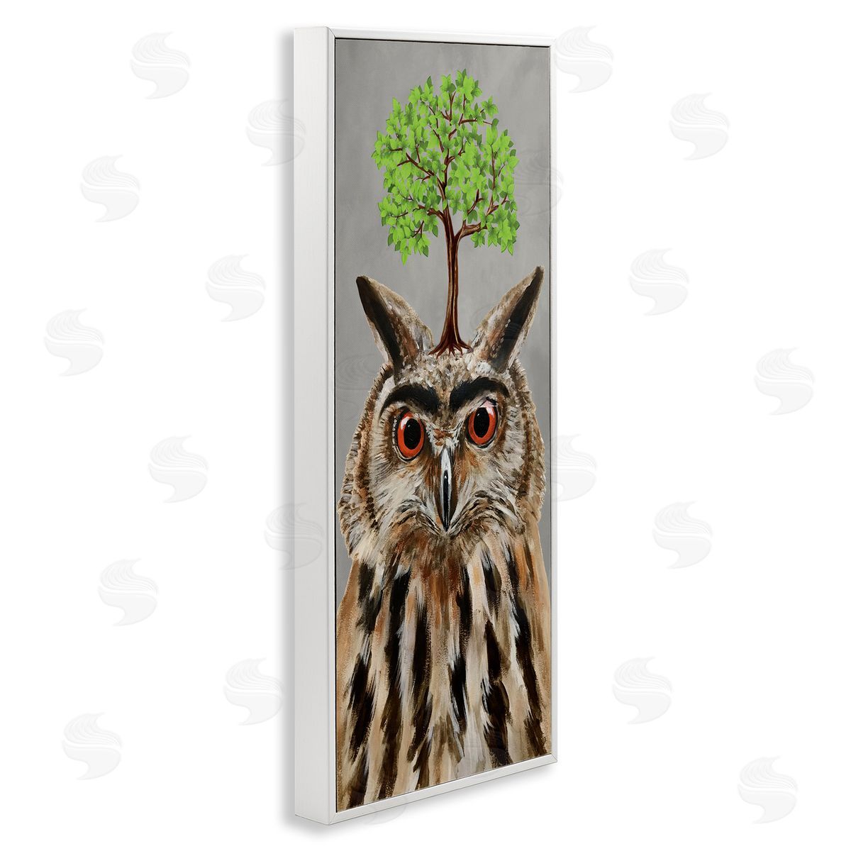Coco de Paris Owl Tree Growing Wildlife White Framed Glicee Wall Art Print