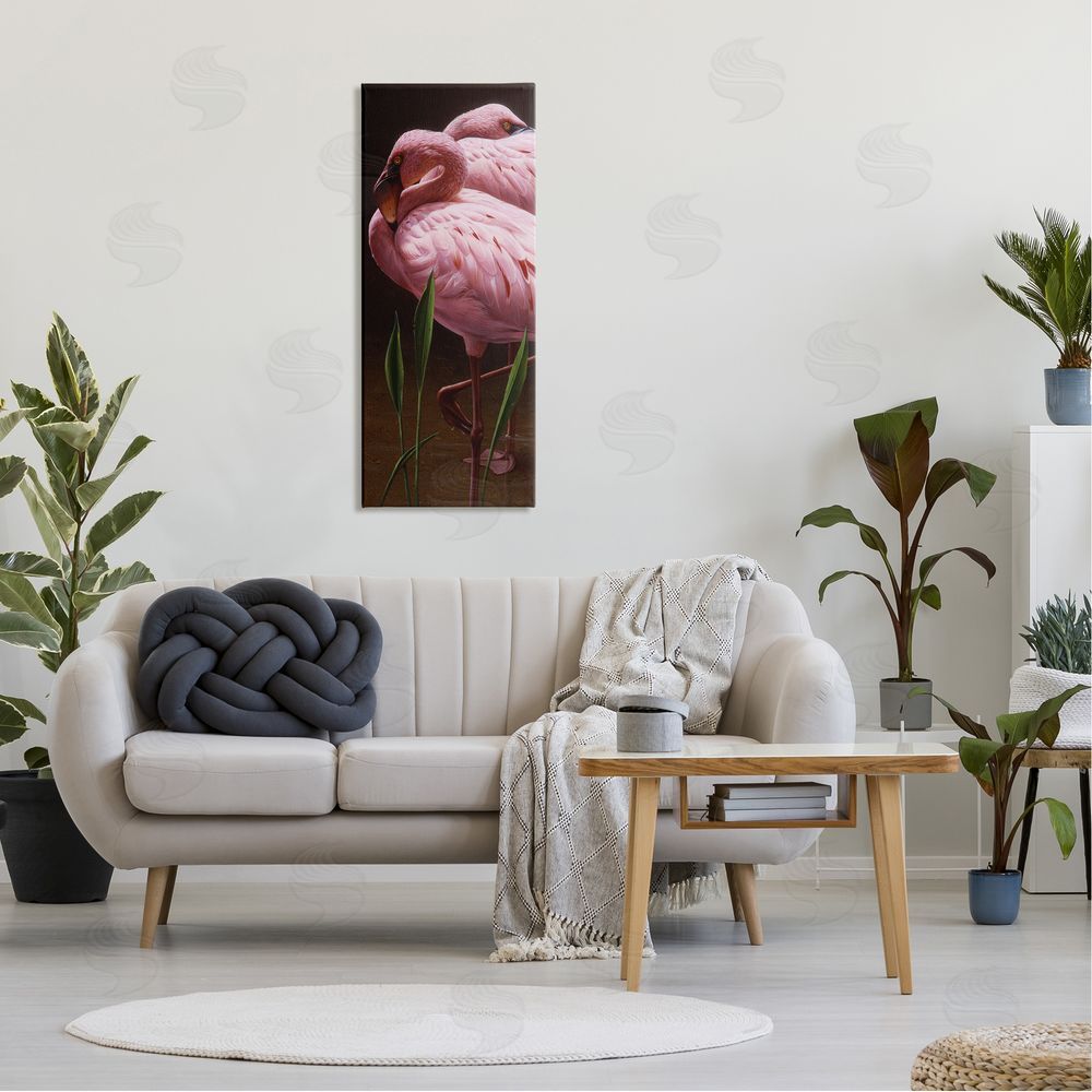 Daniel Smith Two Flamingos Pond Nature  Canvas Wall Art in Room