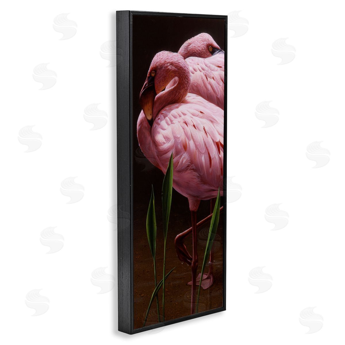 Daniel Smith Two Flamingos Pond Nature  Black Framed Glicee Wall Art Print
