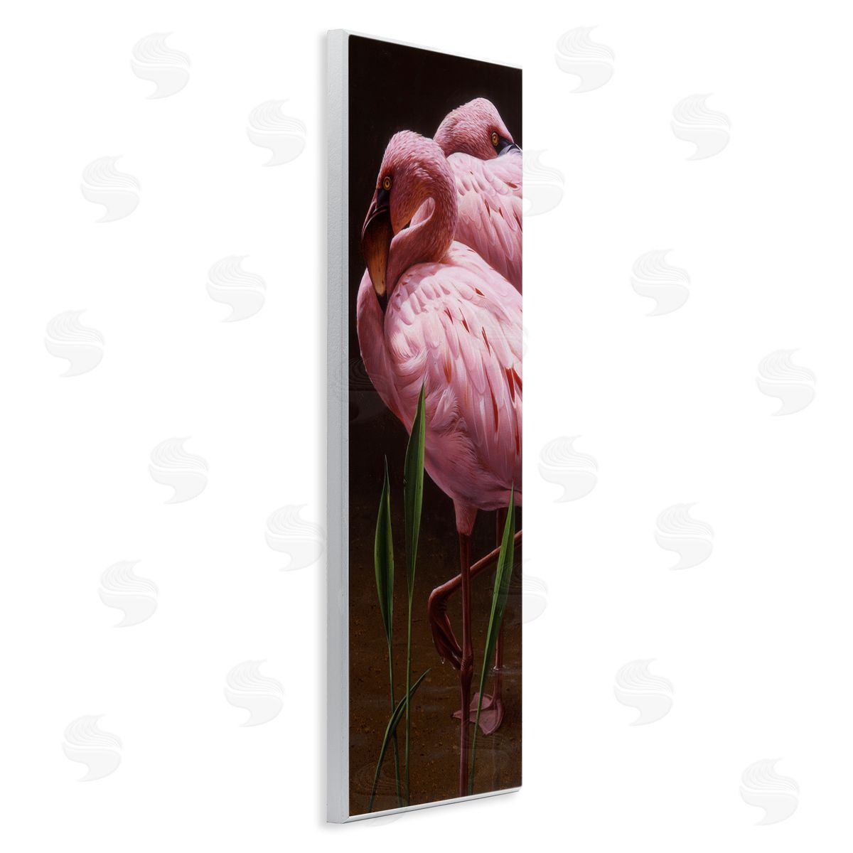 Daniel Smith Two Flamingos Pond Nature  Wooden Wall Plaque Art Print