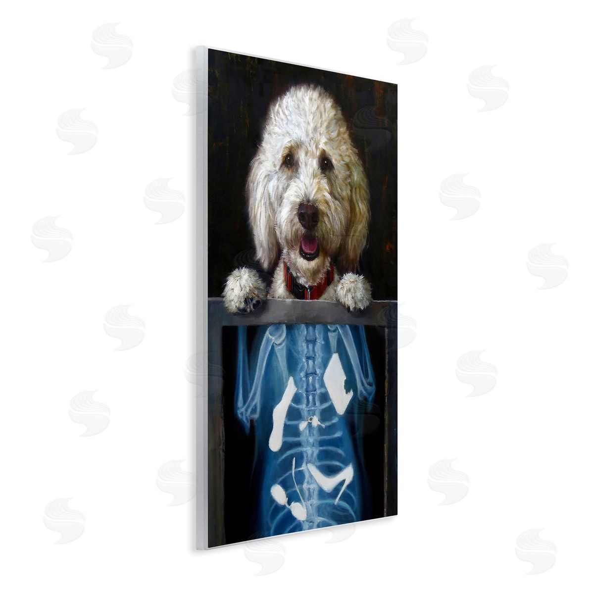 Funny Dog X-Ray Snacks Wood Plaque Wall Art, Home Decor by Lucia Heffernan
