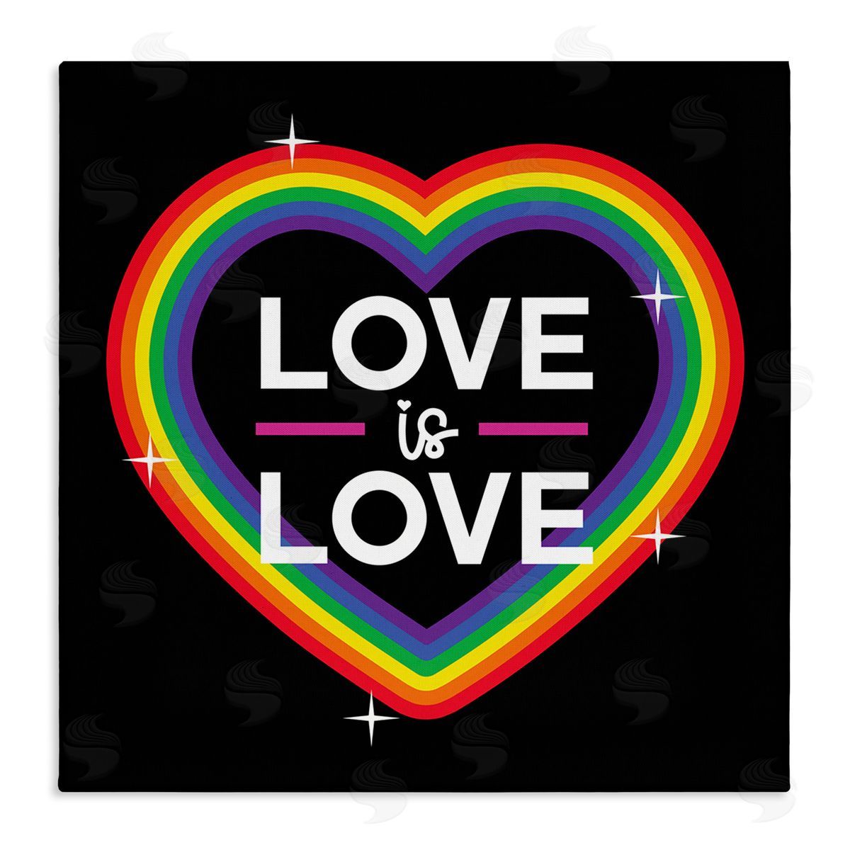Angela Nickeas Love Rainbow Heart Pride Stretched Canvas Wall Art Print