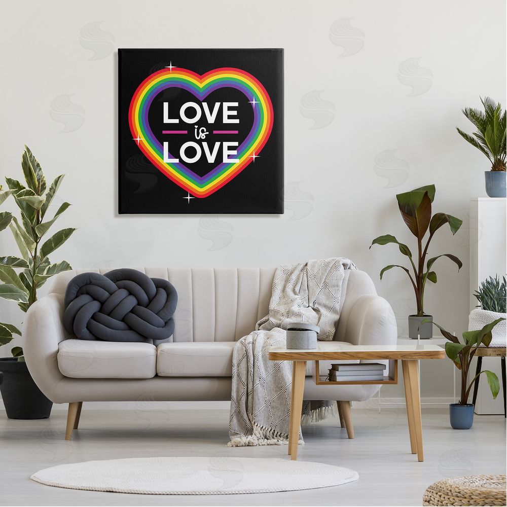 Angela Nickeas Love Rainbow Heart Pride Canvas Wall Art in Room