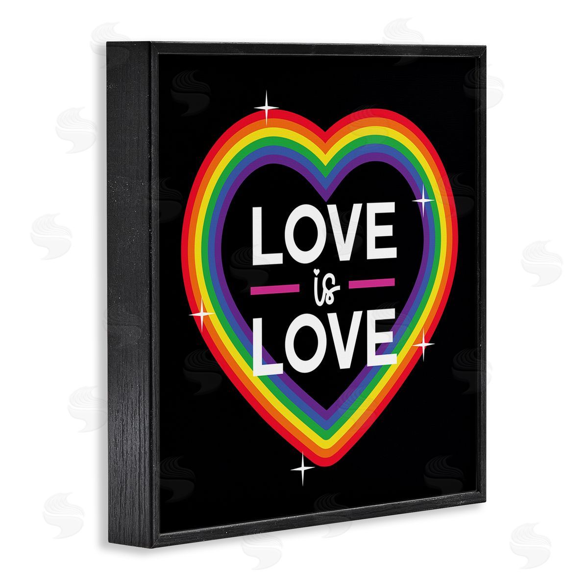 Angela Nickeas Love Rainbow Heart Pride Black Framed Glicee Wall Art Print