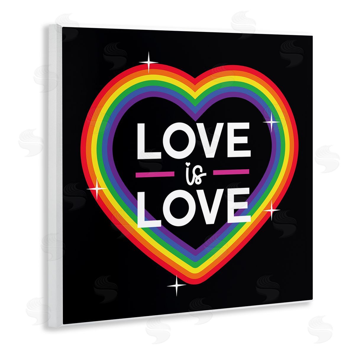 Angela Nickeas Love Rainbow Heart Pride Wooden Wall Plaque Art Print
