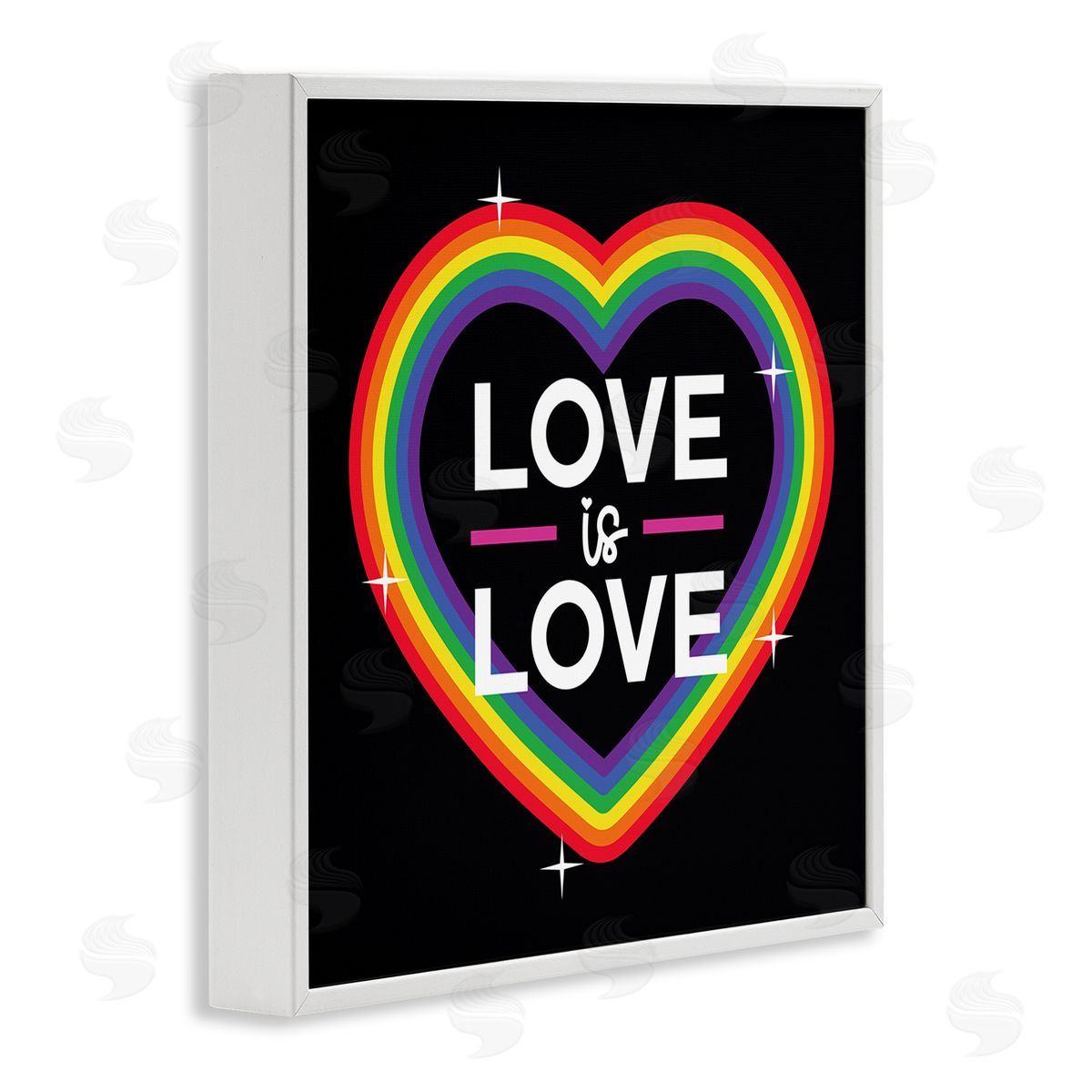 Angela Nickeas Love Rainbow Heart Pride White Framed Glicee Wall Art Print