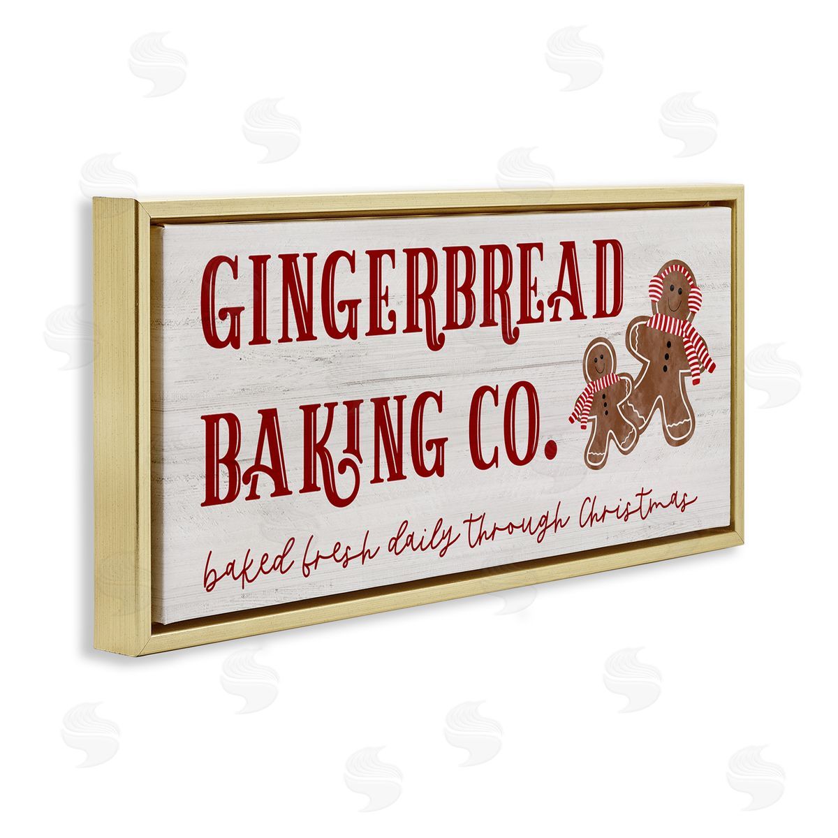 Natalie Carpentieri Gingerbread Baking Co Holiday Gold Floating Frame Canvas Wall Art Print