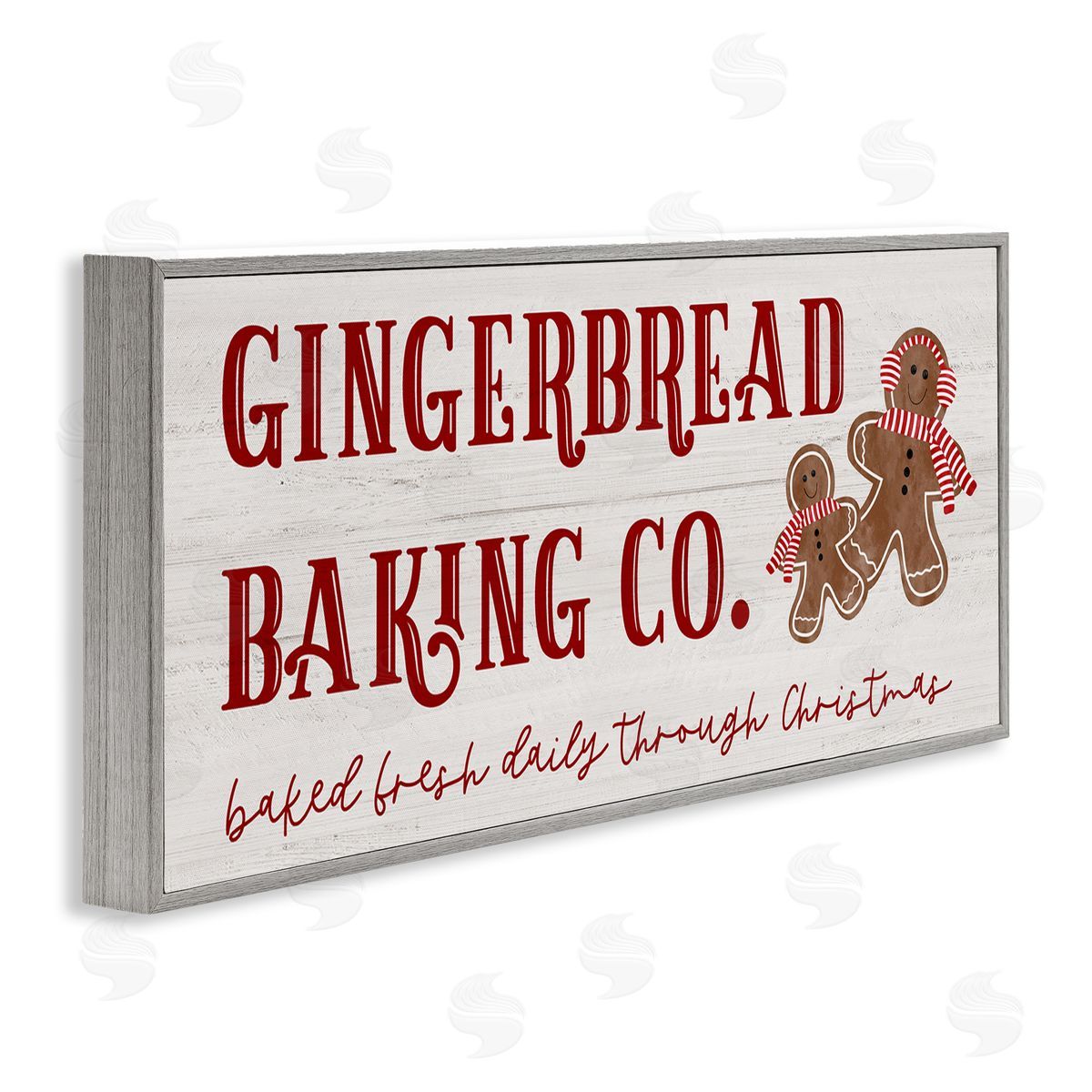 Natalie Carpentieri Gingerbread Baking Co Holiday Gray Framed Glicee Wall Art Print