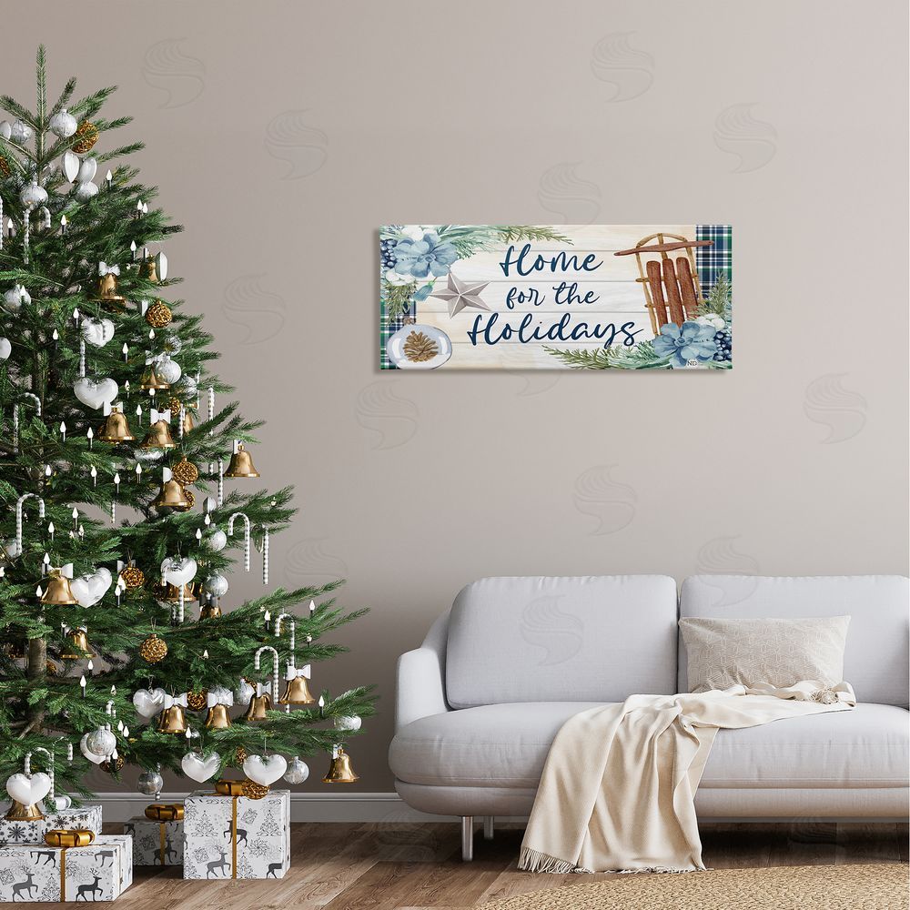 Nicole DeCamp Home For The Holidays Tartan Canvas Wall Art in Room
