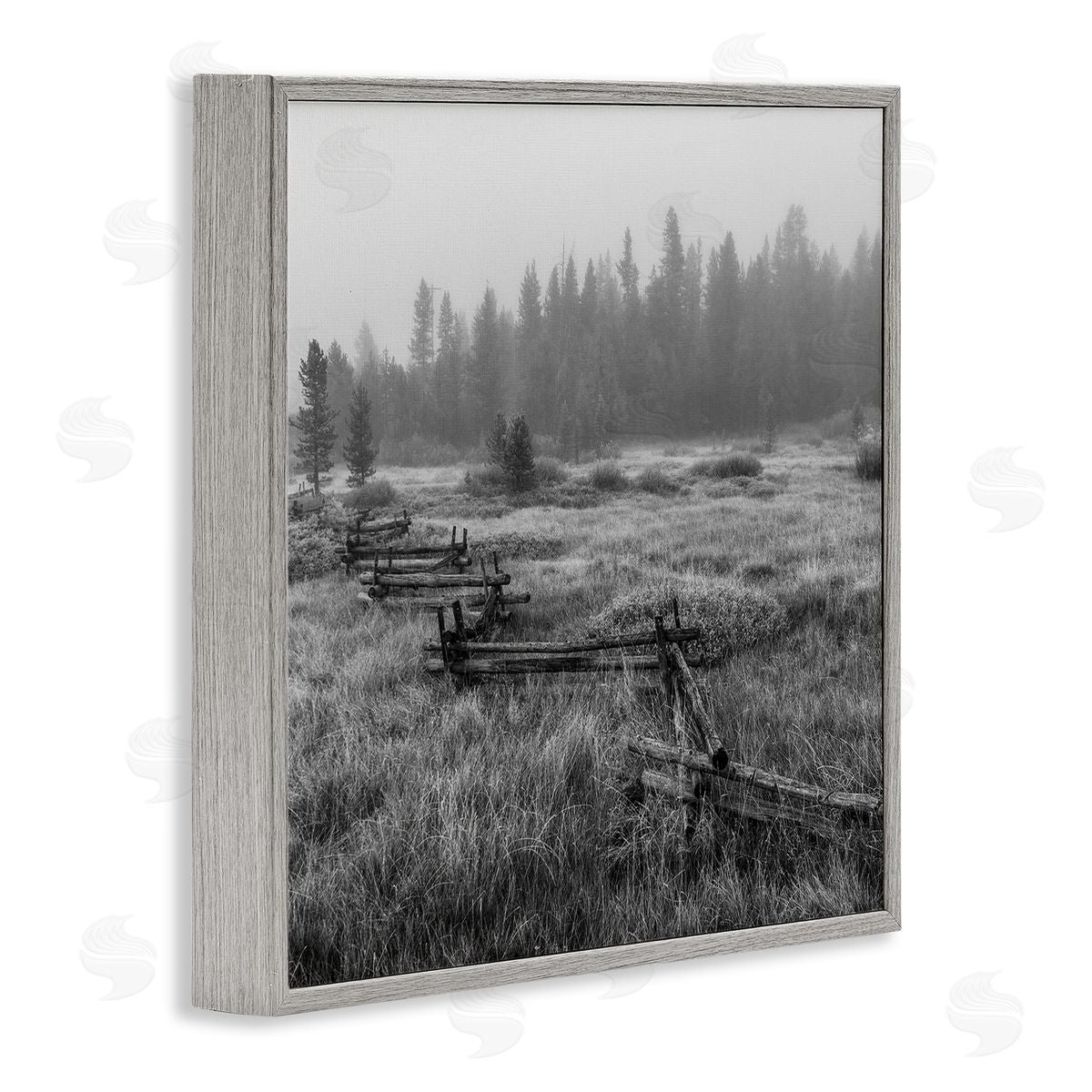 Steve Smith Dark Countryside Fence Photography Gray Framed Glicee Wall Art Print