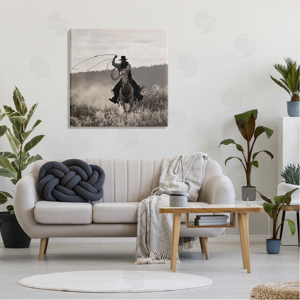 Danita Delimont Cowboy Lasso Western Photography Canvas Wall Art in Room