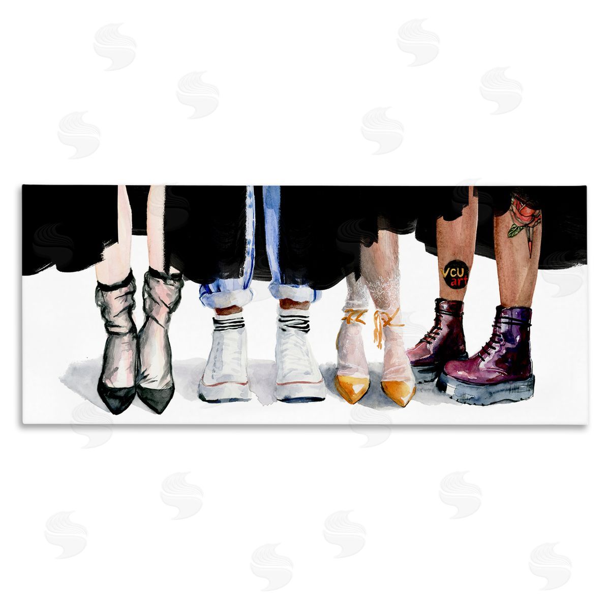 Jennifer Paxton Parker Trendy Fashion Shoes People Stretched Canvas Wall Art Print