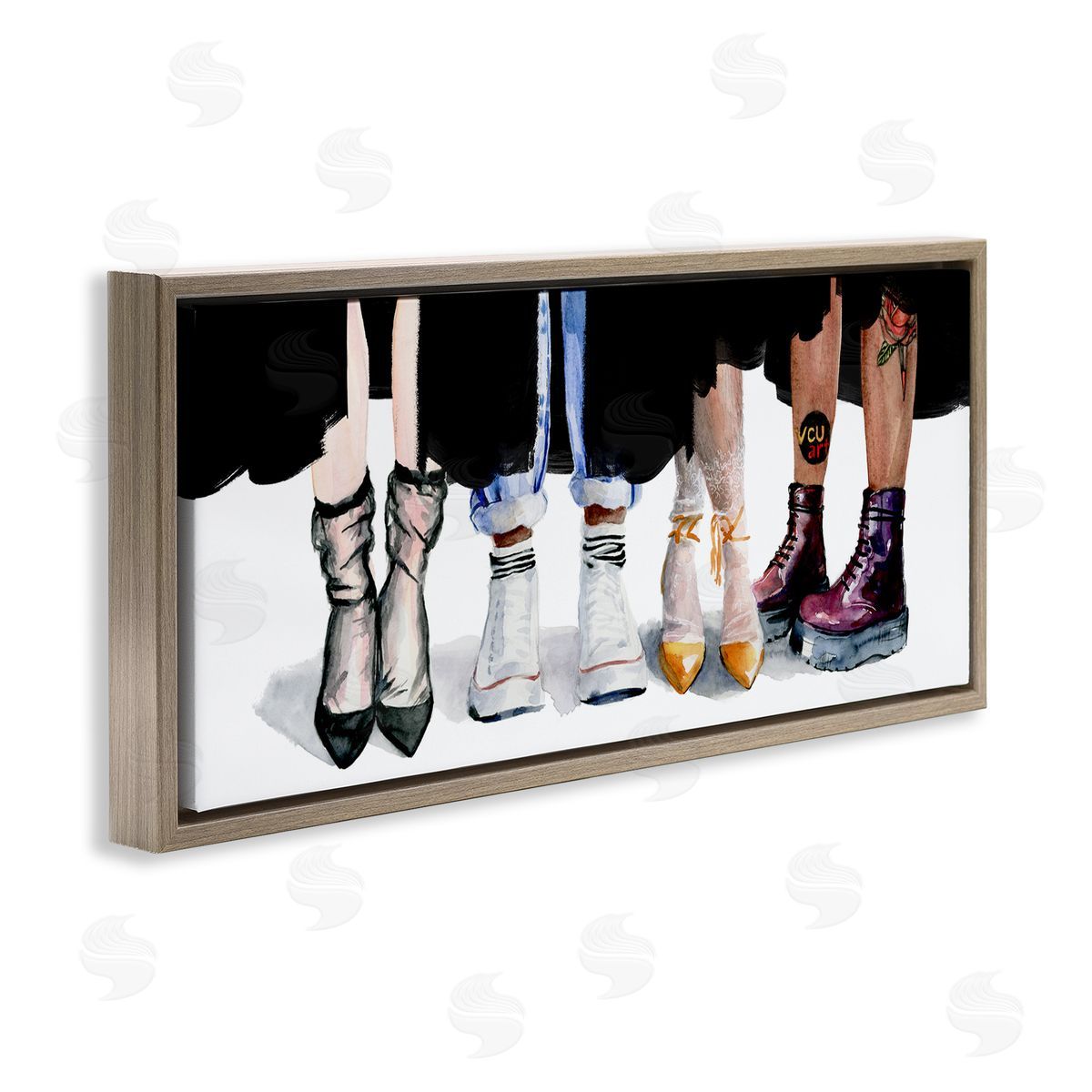 Jennifer Paxton Parker Trendy Fashion Shoes People Brown Floating Frame Canvas Wall Art Print