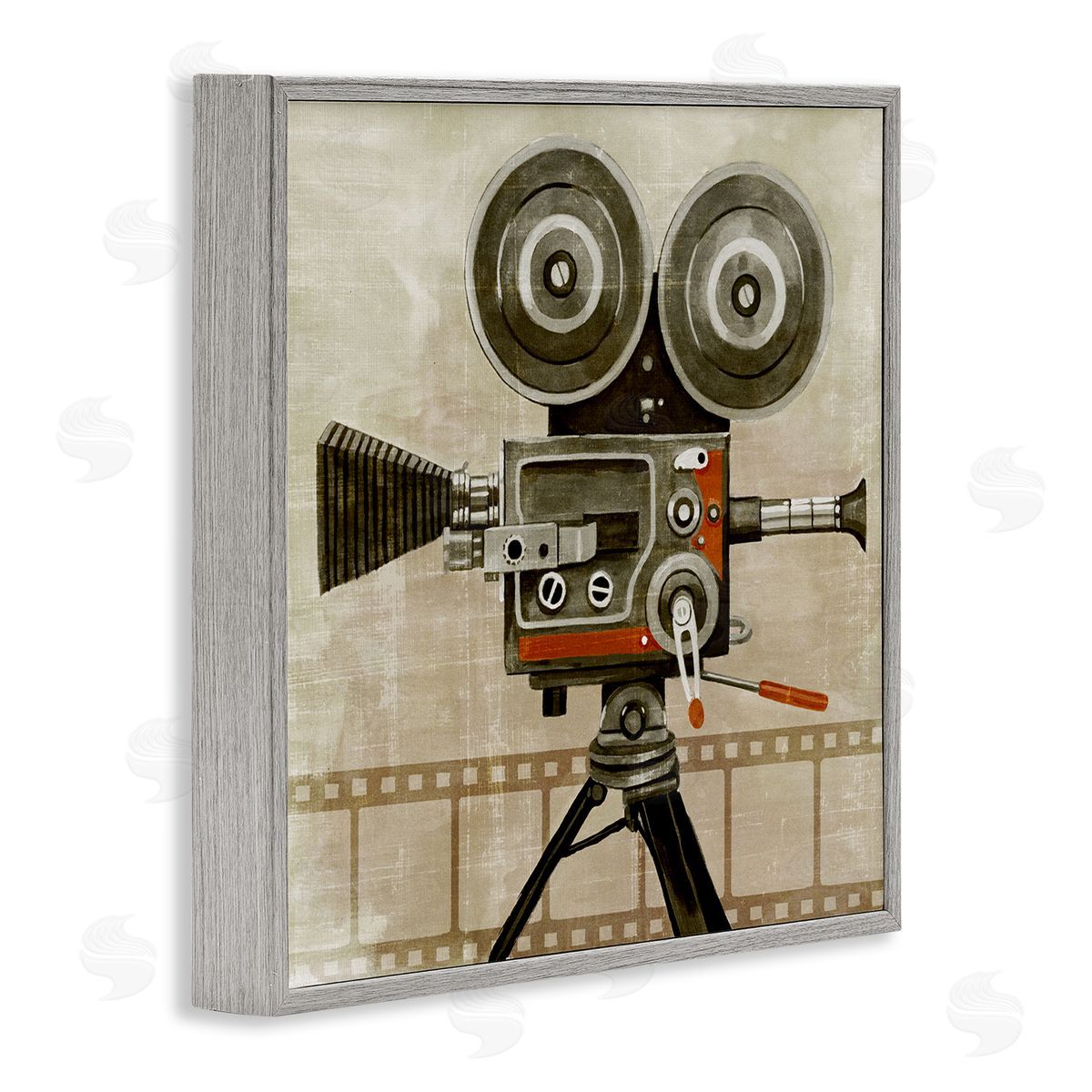 Grace Popp Vintage Movie Video Camera  Gray Framed Glicee Wall Art Print