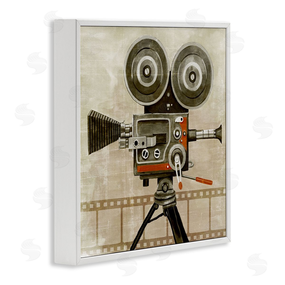 Grace Popp Vintage Movie Video Camera  White Framed Glicee Wall Art Print