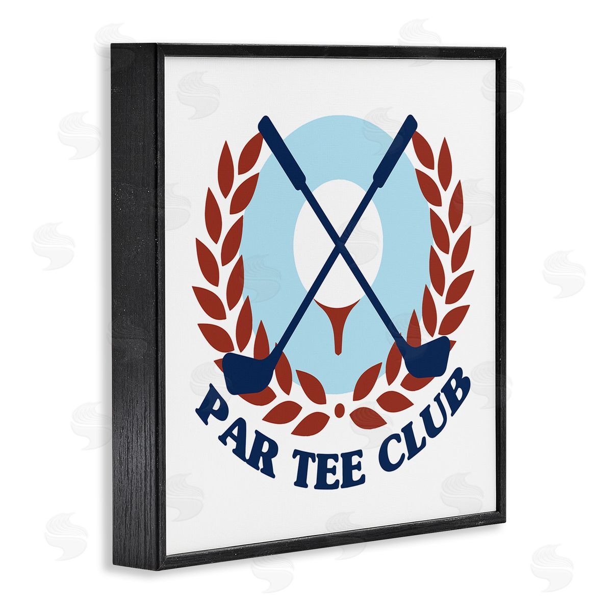 Stupell Studio Par Tee Club Golfing Sports Laurel Black Framed Glicee Wall Art Print