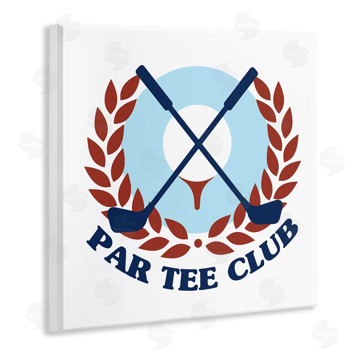 Stupell Studio Par Tee Club Golfing Sports Laurel Wooden Wall Plaque Art Print