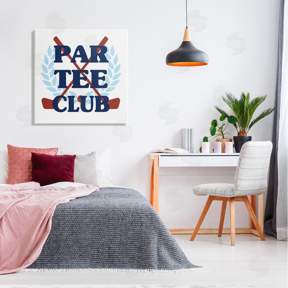 Stupell Studio Par Tee Club Golf Clubs Canvas Wall Art in Room