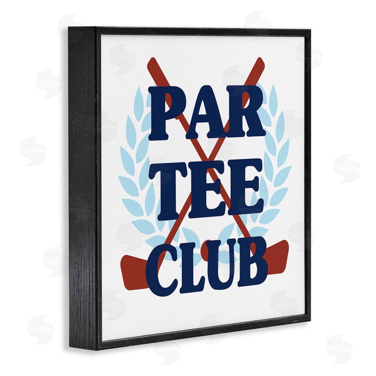 Stupell Studio Par Tee Club Golf Clubs Black Framed Glicee Wall Art Print