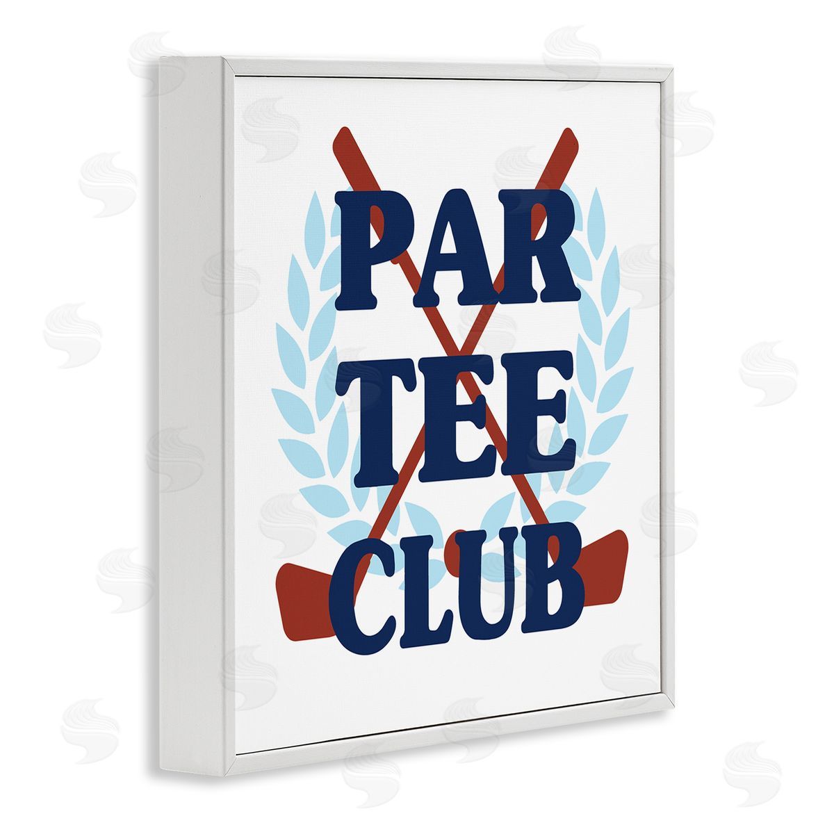 Stupell Studio Par Tee Club Golf Clubs White Framed Glicee Wall Art Print