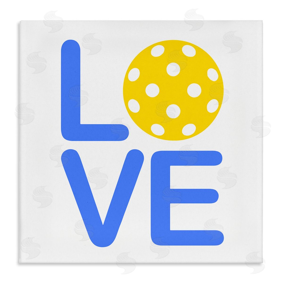 Stupell Studio Blue & Yellow Love Wiffle Ball Stretched Canvas Wall Art Print